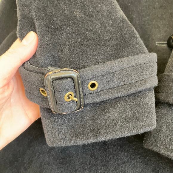Dana Buchman Sz 6-8 Vtg Angora-Wool Blend Classic Double Breasted Peacoat Black - Picture 14 of 16